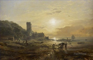 View of Dysart on the Forth Samuel Bough beach Oil Paintings